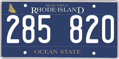 RI license plate 285820