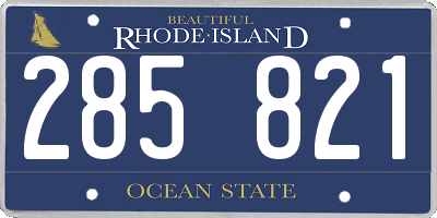 RI license plate 285821