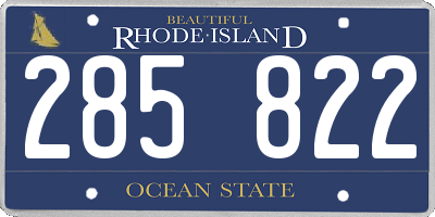 RI license plate 285822