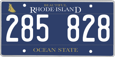 RI license plate 285828