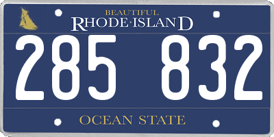 RI license plate 285832