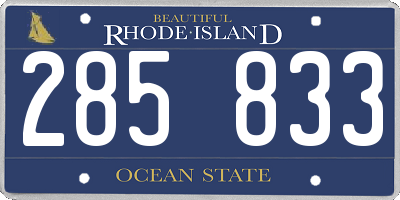 RI license plate 285833