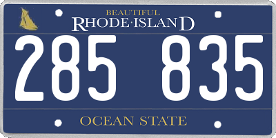 RI license plate 285835