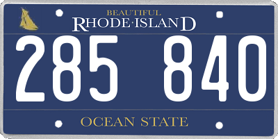 RI license plate 285840