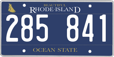 RI license plate 285841