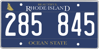 RI license plate 285845