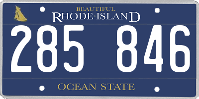 RI license plate 285846