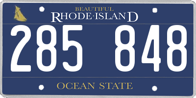 RI license plate 285848