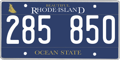 RI license plate 285850