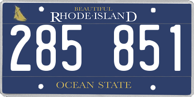 RI license plate 285851