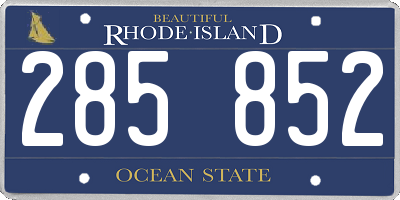RI license plate 285852