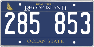 RI license plate 285853