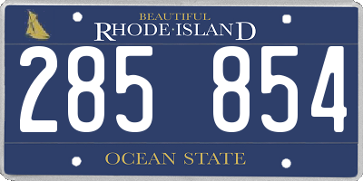 RI license plate 285854