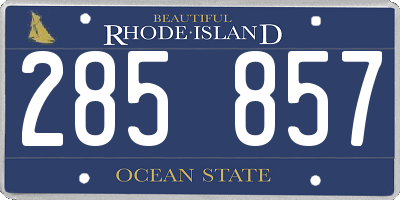 RI license plate 285857