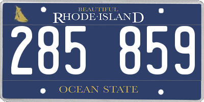 RI license plate 285859