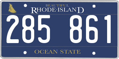 RI license plate 285861