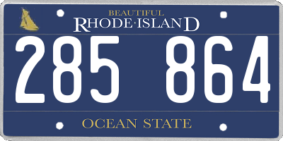 RI license plate 285864