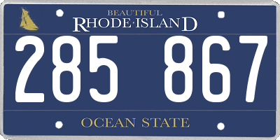 RI license plate 285867