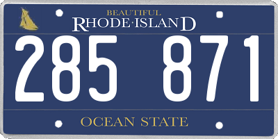 RI license plate 285871