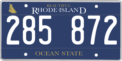 RI license plate 285872