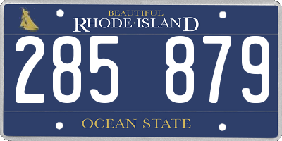 RI license plate 285879