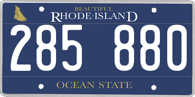 RI license plate 285880