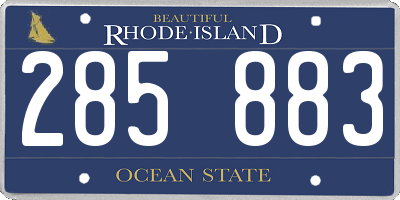 RI license plate 285883