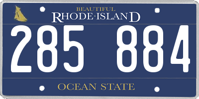 RI license plate 285884
