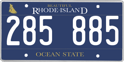 RI license plate 285885