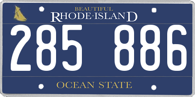 RI license plate 285886