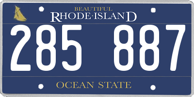 RI license plate 285887