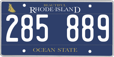 RI license plate 285889