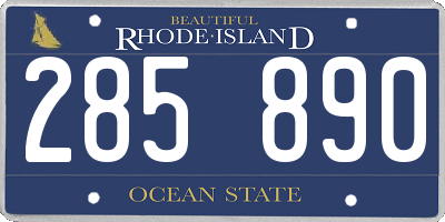 RI license plate 285890