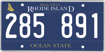 RI license plate 285891