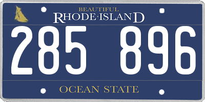 RI license plate 285896