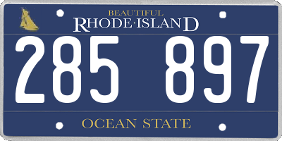RI license plate 285897