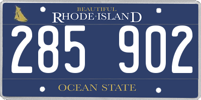 RI license plate 285902