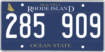 RI license plate 285909