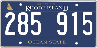 RI license plate 285915
