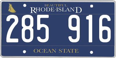 RI license plate 285916