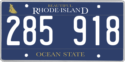 RI license plate 285918