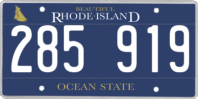 RI license plate 285919
