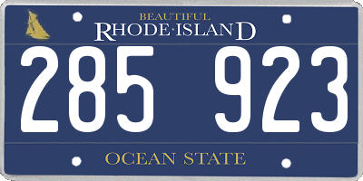 RI license plate 285923