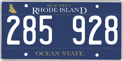 RI license plate 285928