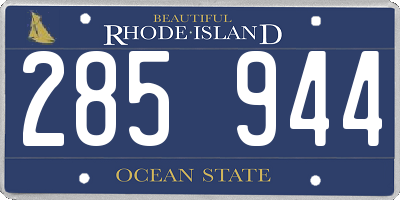 RI license plate 285944