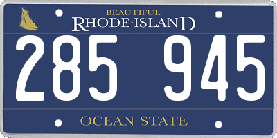 RI license plate 285945
