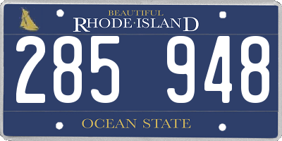 RI license plate 285948
