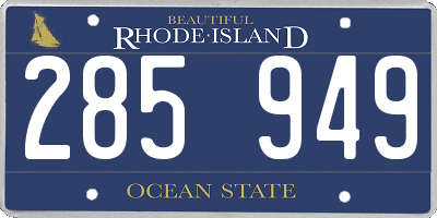 RI license plate 285949