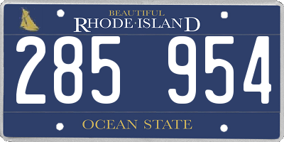 RI license plate 285954