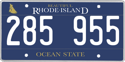 RI license plate 285955